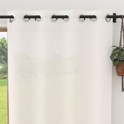 Soleil d'ocre , Tenda trasparente lino con occhielli 135x250 cm LINEN bianco Soleil d'ocre , Tenda trasparente lino con occhielli 135x250 cm LINEN bianco