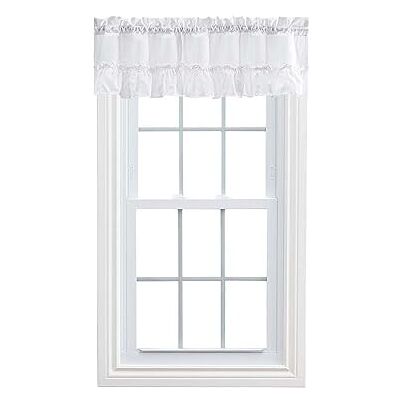 Ellis Curtain Stacey Mantovana con Volant, Poliestere, Bianco, 54" x 13 Ellis Curtain Stacey Mantovana con Volant, Poliestere, Bianco, 54" x 13