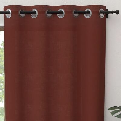 Soleil d'ocre , Tenda con occhielli puro Cotone 135x300 cm Panama terracotta Soleil d'ocre , Tenda con occhielli puro Cotone 135x300 cm Panama terracotta
