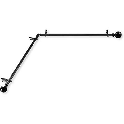 Rod Desyne Arman Angolo Singolo Set per Tenda, Nero, 28-48 inch Rod Desyne Arman Angolo Singolo Set per Tenda, Nero, 28-48 inch