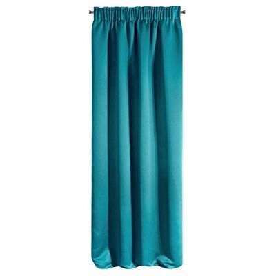 Eurofirany Design91 Tende oscuranti con fettuccia arricciata, morbide, per cameretta dei Bambini, Soggiorno, 135 x 270 cm, Colore: Petrolio Eurofirany Design91 Tende oscuranti con fettuccia arricciata, morbide, per cameretta dei Bambini, Soggiorno, 135 x 270 cm, Colore: Petrolio