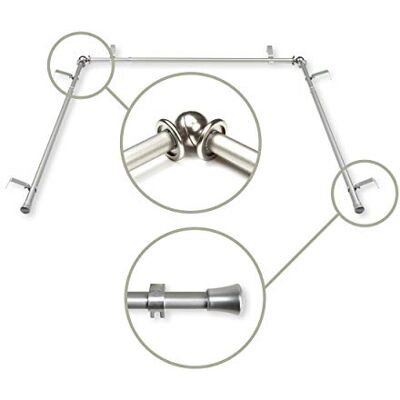 Rod Desyne Asta per tende da 5/8", 50-91,4 cm, 96,5-182,9 cm, nichel satinato Rod Desyne Asta per tende da 5/8", 50-91,4 cm, 96,5-182,9 cm, nichel satinato