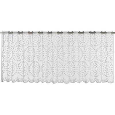 Elbersdrucke Circolo 00 Tenda da bistrot bianca trasparente, 45 x 160 cm, tenda corta per finestra della cucina, schermo privacy Elbersdrucke Circolo 00 Tenda da bistrot bianca trasparente, 45 x 160 cm, tenda corta per finestra della cucina, schermo privacy