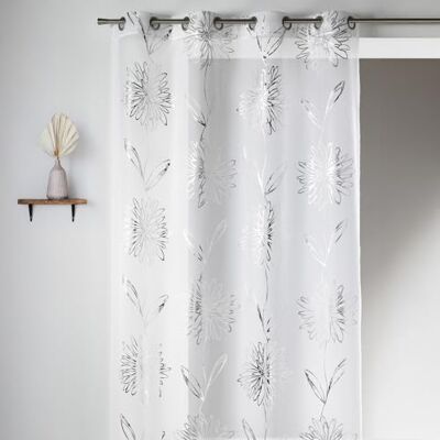 HomeMaison 09406-8-AL Home Maison-Tenda in Etamine Leggera Stampa in Metallo, con Occhielli, 135 x 240 cm, Bianco/Argento, 135 x 240 HomeMaison 09406-8-AL Home Maison-Tenda in Etamine Leggera Stampa in Metallo, con Occhielli, 135 x 240 cm, Bianco/Argento, 135 x 240