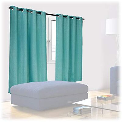 Relaxdays Tende, Set Doppio, HxL 175x135 cm, Oscuranti & Opache, Camera da Letto & Salotto, in Stoffa con Anelli, Verdi Relaxdays Tende, Set Doppio, HxL 175x135 cm, Oscuranti & Opache, Camera da Letto & Salotto, in Stoffa con Anelli, Verdi
