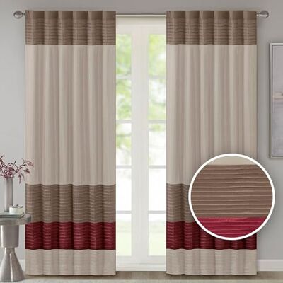 Madison Park Tradewinds Polyoni Pintuck Window Panel 50 x 84, Rosso, 127 x 213,4 cm Madison Park Tradewinds Polyoni Pintuck Window Panel 50 x 84, Rosso, 127 x 213,4 cm