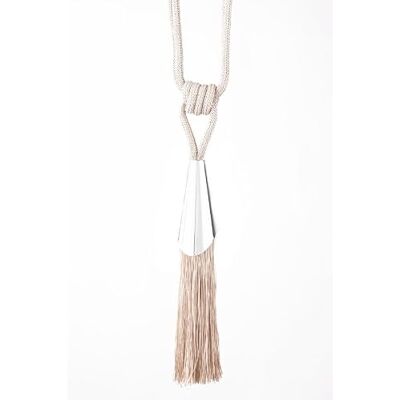 Chic Home Karl Corda decorativa con nappa, 60 cm, platino Chic Home Karl Corda decorativa con nappa, 60 cm, platino