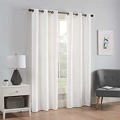 Eclipse Tenda per finestra in microfibra con occhielli termici, oscurante, per camera da letto (1 pannello), in poliestere, bianco/giardino opulento, 42" W x 84" L (confezione da 1) Eclipse Tenda per finestra in microfibra con occhielli termici, oscurante, per camera da letto (1 pannello), in poliestere, bianco/giardino opulento, 42" W x 84" L (confezione da 1)