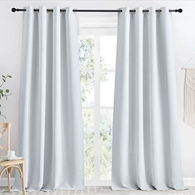 NICETOWN Tenda a pannello oscurante per finestra, 140 x 243 cm, confezione da 1, colore grigio nuvola, tinta unita, isolamento termico per la privacy per camera da letto NICETOWN Tenda a pannello oscurante per finestra, 140 x 243 cm, confezione da 1, colore grigio nuvola, tinta unita, isolamento termico per la privacy per camera da letto
