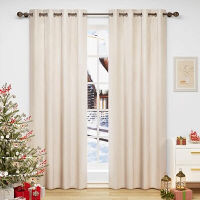 WOLTU Tende Oscuranti con Occhielli Tende Termiche Opache in Velluto 300 g/m² per Soggiorno Camera da Letto 2 Pannelli Beige 140x270 cm WOLTU Tende Oscuranti con Occhielli Tende Termiche Opache in Velluto 300 g/m² per Soggiorno Camera da Letto 2 Pannelli Beige 140x270 cm