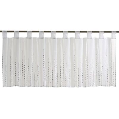 Elbersdrucke Helio 07 Tenda da bistrò, in poliestere, 48 x 140 cm, colore: Bianco/Grigio Elbersdrucke Helio 07 Tenda da bistrò, in poliestere, 48 x 140 cm, colore: Bianco/Grigio