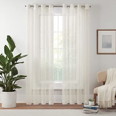 Eclipse Sconosciuto Livia Sheer Rod Grommet 54 x 95 Tenda a pannello in avorio Eclipse Sconosciuto Livia Sheer Rod Grommet 54 x 95 Tenda a pannello in avorio