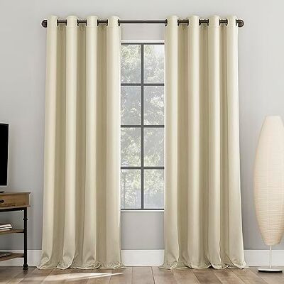 Sun Nordic Confezione da 2 tende a pannello con occhielli, riduzione del rumore, 100% oscuranti, 132 x 160 cm, colore: panna Sun Nordic Confezione da 2 tende a pannello con occhielli, riduzione del rumore, 100% oscuranti, 132 x 160 cm, colore: panna