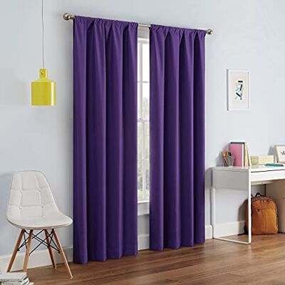 Eclipse Kendall, tenda termica oscurante per finestra, moderna, con tasca per asta, per camera da letto o soggiorno (1 pannello), 106,7 x 213,4 cm (larghezza x lunghezza), viola Eclipse Kendall, tenda termica oscurante per finestra, moderna, con tasca per asta, per camera da letto o soggiorno (1 pannello), 106,7 x 213,4 cm (larghezza x lunghezza), viola