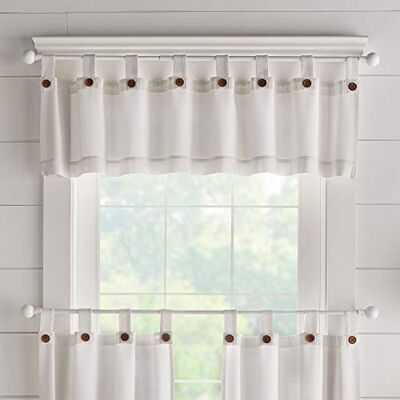 Elrene Home Fashions Mantovana per finestra per cucina o bagno, 152 x 38 cm, bianco a tinta unita Elrene Home Fashions Mantovana per finestra per cucina o bagno, 152 x 38 cm, bianco a tinta unita