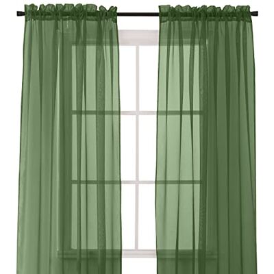 Elegant Comfort 2-Piece Sheer Panel con 5,1 cm Asta Tascabile – Tenda per Finestra, 152,4 cm Larghezza x 213,4 cm Lunghezza – Hunter Green Elegant Comfort 2-Piece Sheer Panel con 5,1 cm Asta Tascabile – Tenda per Finestra, 152,4 cm Larghezza x 213,4 cm Lunghezza – Hunter Green