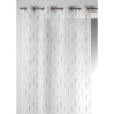HomeMaison Tenda in Mussola Jacquard con Fili e Occhielli Rotondi argentati, 140 x 260 cm, Colore: Grigio, Argento, Grafite, 140 X 260 HomeMaison Tenda in Mussola Jacquard con Fili e Occhielli Rotondi argentati, 140 x 260 cm, Colore: Grigio, Argento, Grafite, 140 X 260
