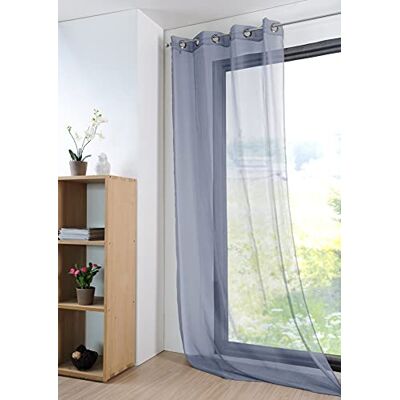 Stof Voile 135 x 260 cm-MONNA-Denim, Poliestere Stof Voile 135 x 260 cm-MONNA-Denim, Poliestere