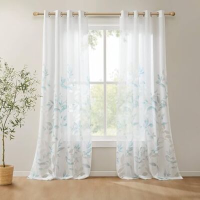 Madison Park Tenda semitrasparente a 2 pannelli, per finestra del soggiorno, leggera stampa botanica burnout, tende per camera da letto, con occhielli nella parte superiore, per la casa, lavabile in Madison Park Tenda semitrasparente a 2 pannelli, per finestra del soggiorno, leggera stampa botanica burnout, tende per camera da letto, con occhielli nella parte superiore, per la casa, lavabile in