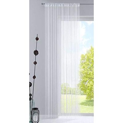 Gardinenbox 20303CN Tenda a fili, 250 x 140 cm, in lurex bianco con passante e nastro arricciato, adatta per bastoni e binari per tende, divisori per stanze, 20303CN Gardinenbox 20303CN Tenda a fili, 250 x 140 cm, in lurex bianco con passante e nastro arricciato, adatta per bastoni e binari per tende, divisori per stanze, 20303CN