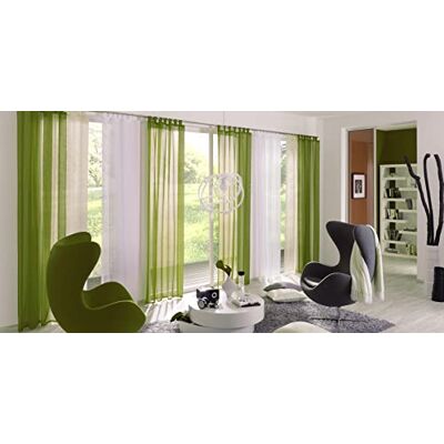 Elbersdrucke Feel Good Uni 001 Tenda trasparente con passanti, 255 x 140 cm, colore: Bianco Elbersdrucke Feel Good Uni 001 Tenda trasparente con passanti, 255 x 140 cm, colore: Bianco