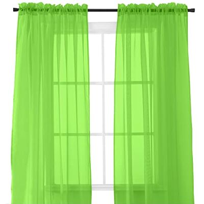 Elegant Comfort , 2 pezzi pannello velato con tasca per asta da 5 cm – tende per finestra 101,6 cm larghezza x 213,4 cm lunghezza, lime Elegant Comfort , 2 pezzi pannello velato con tasca per asta da 5 cm – tende per finestra 101,6 cm larghezza x 213,4 cm lunghezza, lime