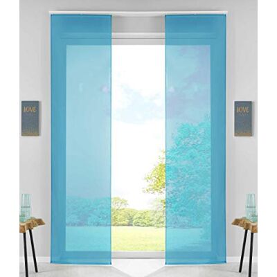 Gardinenbox 85589N2 Confezione da 2 tende a pannello, scorrevoli, con binario di scorrimento, asta di contrappeso, turchese, 245 x 60 cm Gardinenbox 85589N2 Confezione da 2 tende a pannello, scorrevoli, con binario di scorrimento, asta di contrappeso, turchese, 245 x 60 cm
