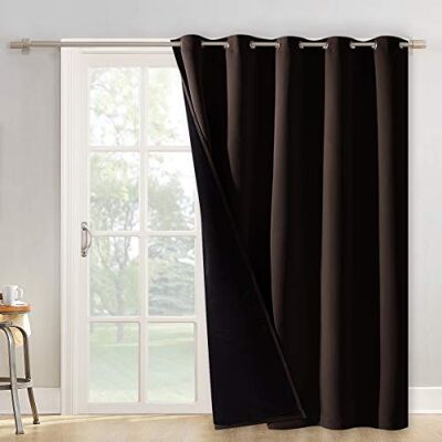NICETOWN Tenda extra larga per porta del patio, super resistente, scorrevole termico in vetro foderato, per la privacy, 100% oscurante, 1 pannello, 177,8 x 213,4 cm (lunghezza x larghezza) NICETOWN Tenda extra larga per porta del patio, super resistente, scorrevole termico in vetro foderato, per la privacy, 100% oscurante, 1 pannello, 177,8 x 213,4 cm (lunghezza x larghezza)