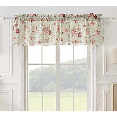 Greenland Home Fashions Greenland Home Antique Rose Mantovana per finestra extra larga, 100% cotone, 48 x 213 cm, colore: blu Greenland Home Fashions Greenland Home Antique Rose Mantovana per finestra extra larga, 100% cotone, 48 x 213 cm, colore: blu