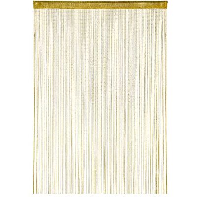 Relaxdays 10036138 Tenda a Fili, Accorciabile, con Passante, per Porte e Finestre, Frange Divisorie, Separé, Poliestere, Oro glitterato, 145 x 245 cm Relaxdays 10036138 Tenda a Fili, Accorciabile, con Passante, per Porte e Finestre, Frange Divisorie, Separé, Poliestere, Oro glitterato, 145 x 245 cm