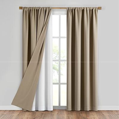 Elrene SunVeil Extra Wide Draft Stop Thermal Curtain Liner, bianco, 40" x 80" (1 Liner) Elrene SunVeil Extra Wide Draft Stop Thermal Curtain Liner, bianco, 40" x 80" (1 Liner)