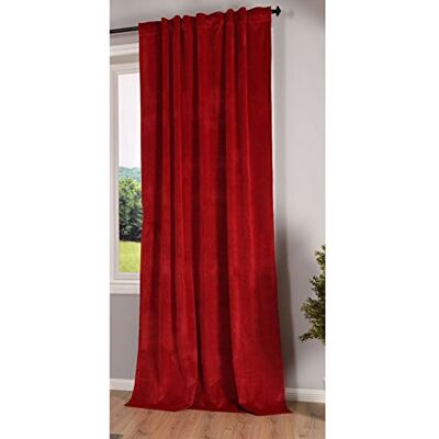 Gardinenbox Milano 20357 Tenda oscurante in velluto, con passanti e passante per tunnel, accorciabile, colore rosso, 1 pezzo (altezza x larghezza x profondità): 235 x 135 cm Gardinenbox Milano 20357 Tenda oscurante in velluto, con passanti e passante per tunnel, accorciabile, colore rosso, 1 pezzo (altezza x larghezza x profondità): 235 x 135 cm
