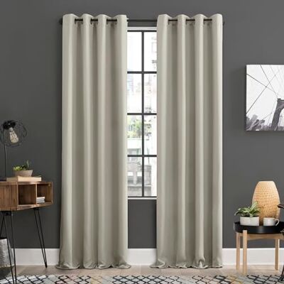 Sun Soho Coppia di tende oscuranti a pannello con occhielli, a risparmio energetico, 137 x 243 cm, colore: Perla Sun Soho Coppia di tende oscuranti a pannello con occhielli, a risparmio energetico, 137 x 243 cm, colore: Perla