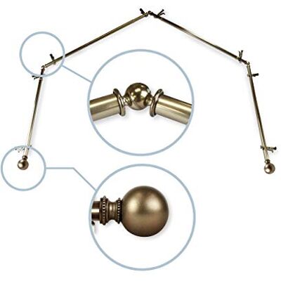 Rod Desyne Bastone per tenda a bovindo, lega di acciaio in plastica, ottone anticato Rod Desyne Bastone per tenda a bovindo, lega di acciaio in plastica, ottone anticato
