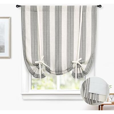 DriftAway Chris Tende oscuranti a doppio strato in lino, isolate termicamente, completamente foderate, a righe, a palloncino, per finestra del bagno, con tasca per asta regolabile, 114 x 160 cm DriftAway Chris Tende oscuranti a doppio strato in lino, isolate termicamente, completamente foderate, a righe, a palloncino, per finestra del bagno, con tasca per asta regolabile, 114 x 160 cm