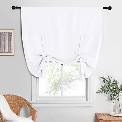NICETOWN Tenda bianca pura, isolamento termico, per finestra, tenda per cucina, blocco della luce, per bagno, tasca per asta, pannello singolo, 132 cm di larghezza e 160 cm di lunghezza NICETOWN Tenda bianca pura, isolamento termico, per finestra, tenda per cucina, blocco della luce, per bagno, tasca per asta, pannello singolo, 132 cm di larghezza e 160 cm di lunghezza