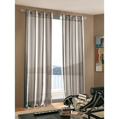 Home Collection Tenda Cristy, Poliestere, Grigio, 140x290 cm Home Collection Tenda Cristy, Poliestere, Grigio, 140x290 cm