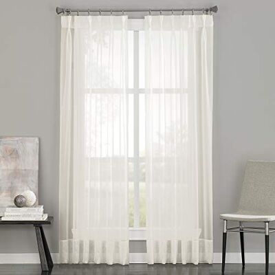 Curtainworks Soho Voile Sheer Ganci per Tenda a Pannello, Oyster, 29 by 95 Curtainworks Soho Voile Sheer Ganci per Tenda a Pannello, Oyster, 29 by 95