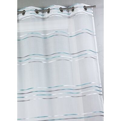 HomeMaison Tenda in Stamina Tessuta con Sottili Righe Orizzontali, Poliestere, Acqua, 140 x 240 cm, 140 × 240 cm HomeMaison Tenda in Stamina Tessuta con Sottili Righe Orizzontali, Poliestere, Acqua, 140 x 240 cm, 140 × 240 cm