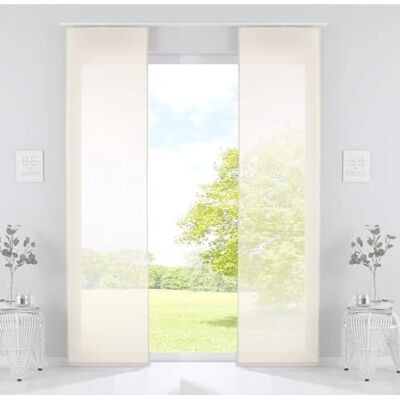 Gardinenbox Set di 2 tende a pannello Nizza, in voile di cotone e voile, 245 x 60 cm (altezza x larghezza), colore crema, trasparente, con binario di scorrimento e asta di contrappeso, 2019032-2 Gardinenbox Set di 2 tende a pannello Nizza, in voile di cotone e voile, 245 x 60 cm (altezza x larghezza), colore crema, trasparente, con binario di scorrimento e asta di contrappeso, 2019032-2