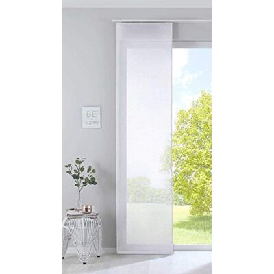 Gardinenbox Tenda a pannello Nizza in voile di cotone e voile, 245 x 60 cm (altezza x larghezza), bianco, trasparente, con binario di scorrimento e asta di contrappeso, 2019032 Gardinenbox Tenda a pannello Nizza in voile di cotone e voile, 245 x 60 cm (altezza x larghezza), bianco, trasparente, con binario di scorrimento e asta di contrappeso, 2019032
