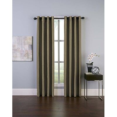 Curtainworks Malta Tenda a Pannello in Finta Seta, con Occhielli, 127 x 365,8 cm, Colore: Bronzo Curtainworks Malta Tenda a Pannello in Finta Seta, con Occhielli, 127 x 365,8 cm, Colore: Bronzo
