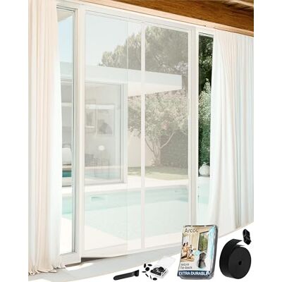 ARCOL Zanzariera Magnetica 140x240 cm Premium in Fibra di Vetro Stop Zanzare in 3 Min., Rete Ultra-Fine Anti-Insetti, Chiusura Automatica con Magneti & Pesi, Nastro a Strappo Extra-Largo (Bianco) ARCOL Zanzariera Magnetica 140x240 cm Premium in Fibra di Vetro Stop Zanzare in 3 Min., Rete Ultra-Fine Anti-Insetti, Chiusura Automatica con Magneti & Pesi, Nastro a Strappo Extra-Largo (Bianco)