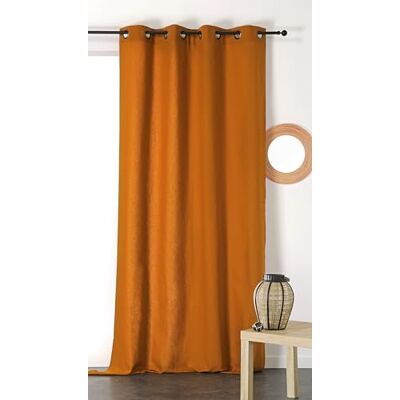 Linder Tenda metis in materiali naturali (cotone/lino) colore marrone arancio occhielli 135 x 260 cm Linder Tenda metis in materiali naturali (cotone/lino) colore marrone arancio occhielli 135 x 260 cm