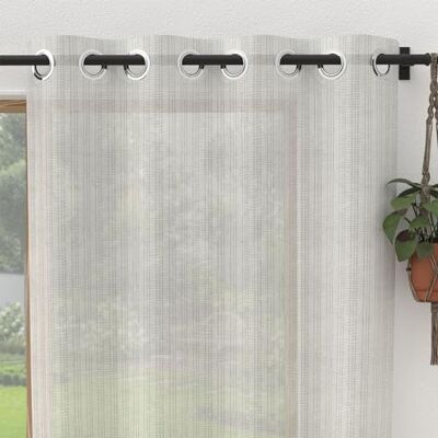 Soleil d'ocre , Tenda trasparente con occhielli 135x250 cm BELLA argento Soleil d'ocre , Tenda trasparente con occhielli 135x250 cm BELLA argento