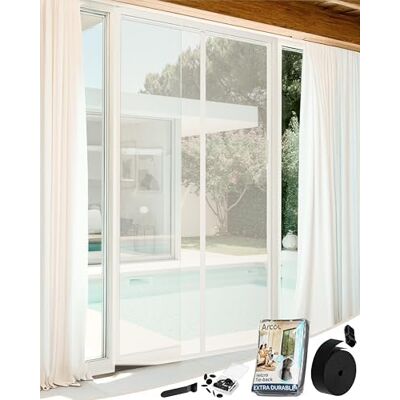 ARCOL Zanzariera Magnetica 120x220 cm Premium in Fibra di Vetro Stop Zanzare in 3 Min., Rete Ultra-Fine Anti-Insetti, Chiusura Automatica con Magneti & Pesi, Nastro a Strappo Extra-Largo (Bianco) ARCOL Zanzariera Magnetica 120x220 cm Premium in Fibra di Vetro Stop Zanzare in 3 Min., Rete Ultra-Fine Anti-Insetti, Chiusura Automatica con Magneti & Pesi, Nastro a Strappo Extra-Largo (Bianco)