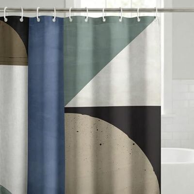 Americanflat Tenda da doccia astratta, 180 x 188 cm, resistente all'acqua, con occhielli in metallo resistente e 12 ganci, 100% poliestere, tende da bagno beige Americanflat Tenda da doccia astratta, 180 x 188 cm, resistente all'acqua, con occhielli in metallo resistente e 12 ganci, 100% poliestere, tende da bagno beige