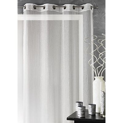 HomeMaison Home Maison Tenda a tinta unita con fili in lurex poliestere trasparente e decorativa per soggiorno e camera da letto pronta da applicare con occhielli 140 x 260 cm beige HomeMaison Home Maison Tenda a tinta unita con fili in lurex poliestere trasparente e decorativa per soggiorno e camera da letto pronta da applicare con occhielli 140 x 260 cm beige