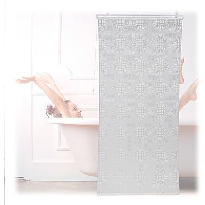 Relaxdays Tenda a Rullo per Doccia, 120 x 240 cm, Tendina Semitrasparente per Vasca da Bagno, Idrorepellente, Bianco Relaxdays Tenda a Rullo per Doccia, 120 x 240 cm, Tendina Semitrasparente per Vasca da Bagno, Idrorepellente, Bianco