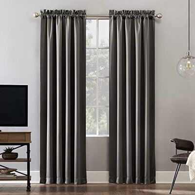 Sun Oslo Theater Grade Extreme Total Blackout Tenda a pannello con tasca per bastone, 132,1 x 213,4 cm, grigio Sun Oslo Theater Grade Extreme Total Blackout Tenda a pannello con tasca per bastone, 132,1 x 213,4 cm, grigio